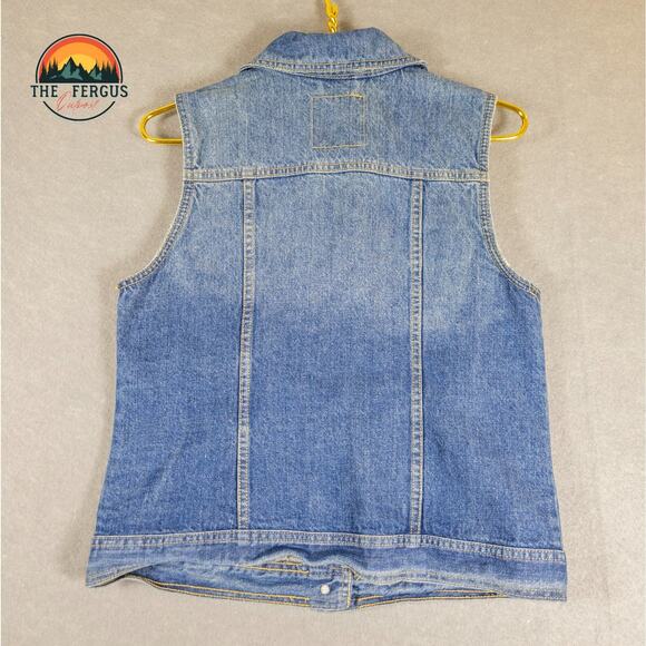 Mossimo Supply Co. Denim Vest Jacket Blue Pockets Women's Large - Picture 2 of 8